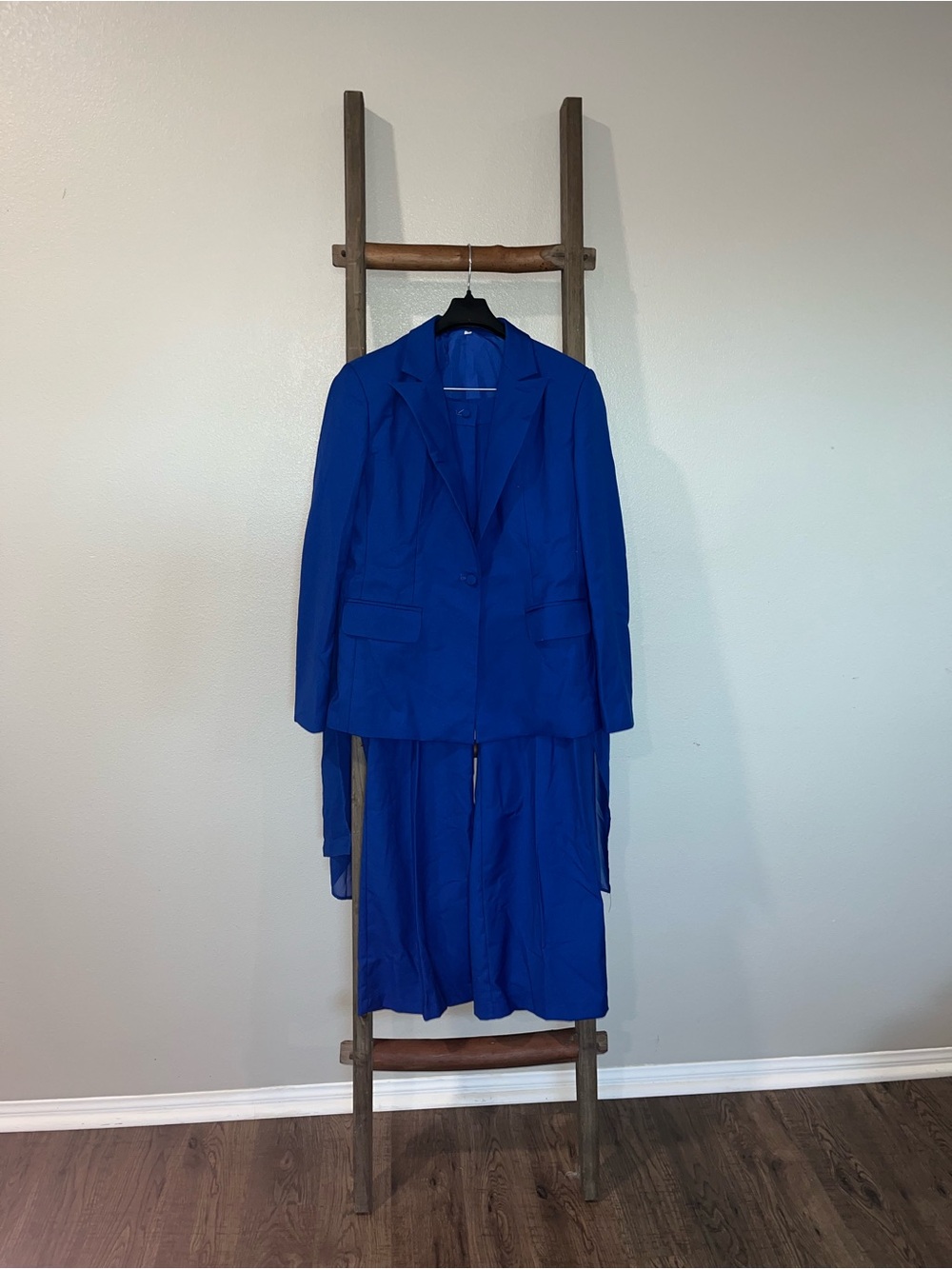Tailored Cobalt Blue Women’s Blazer and Skirt Set